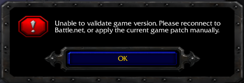 This game is not supported. Validate game. Current game Version.